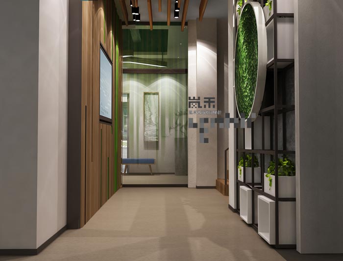 1000平方大型創(chuàng)意辦公室過道裝修設(shè)計案例效果圖