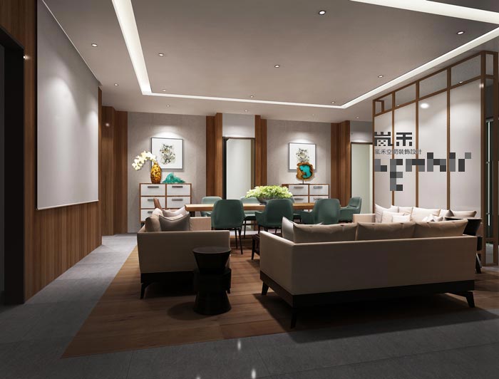 1000平方大型創(chuàng)意辦公室會客廳裝修設(shè)計案例效果圖