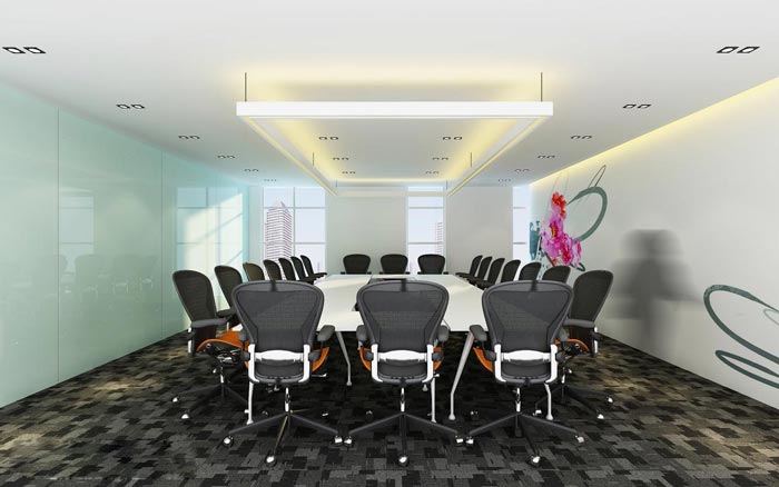 航空科技公司辦公室會議室裝修設(shè)計(jì)案例效果圖