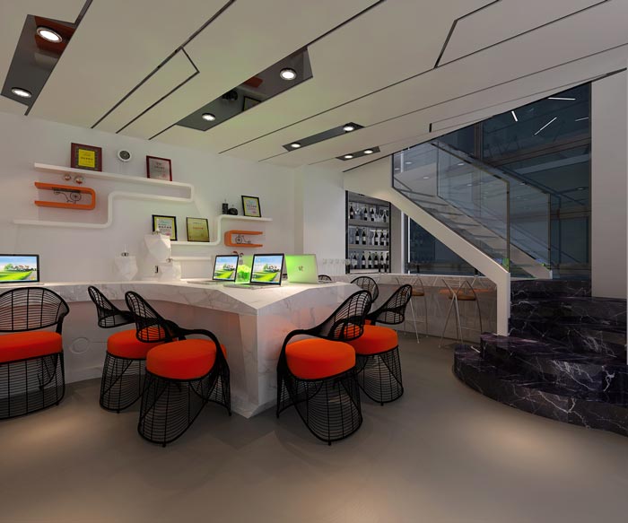 180平方小型辦公室辦公區(qū)域裝修設計案例效果圖