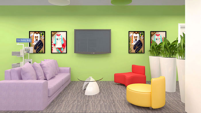 兒童童裝公司辦公室裝修設計效果圖