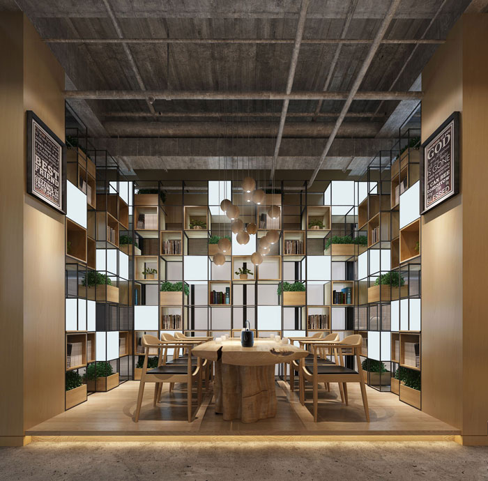 1050平方大型創(chuàng)意辦公室洽談區(qū)域裝修設(shè)計(jì)案例效果圖