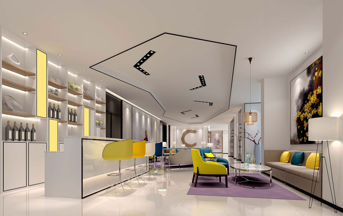 600平方電子商務(wù)辦公室前臺裝修設(shè)計案例效果圖