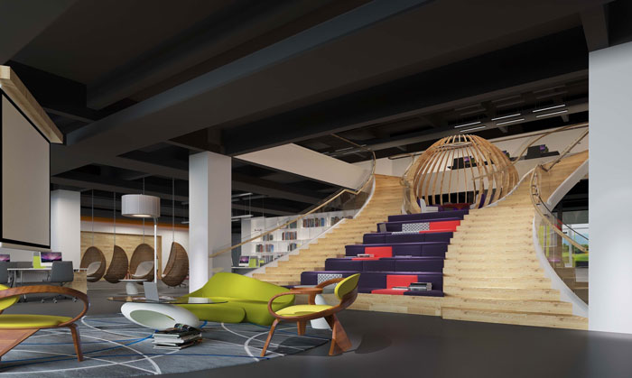 1500平方大型創(chuàng)意辦公室休息區(qū)域裝修設(shè)計案例效果圖