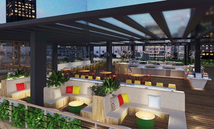 1500平方大型創(chuàng)意辦公室餐吧裝修設(shè)計案例效果圖