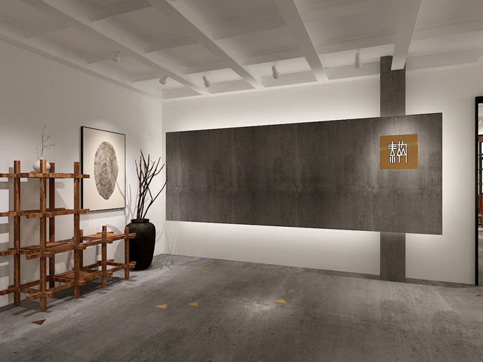 服飾設(shè)計(jì)公司辦公室進(jìn)門(mén)區(qū)域裝修設(shè)計(jì)案例效果圖