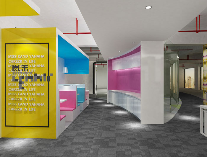 1000平方時尚創(chuàng)意辦公室茶水間裝修設(shè)計(jì)案例效果圖