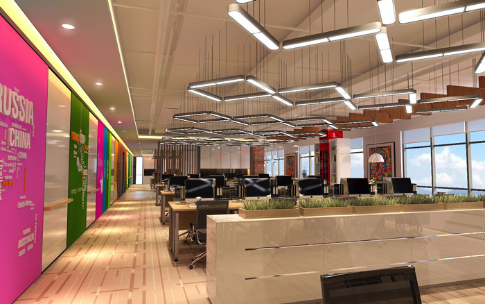 900平方電子商務(wù)辦公室辦公區(qū)域裝修設(shè)計案例效果圖