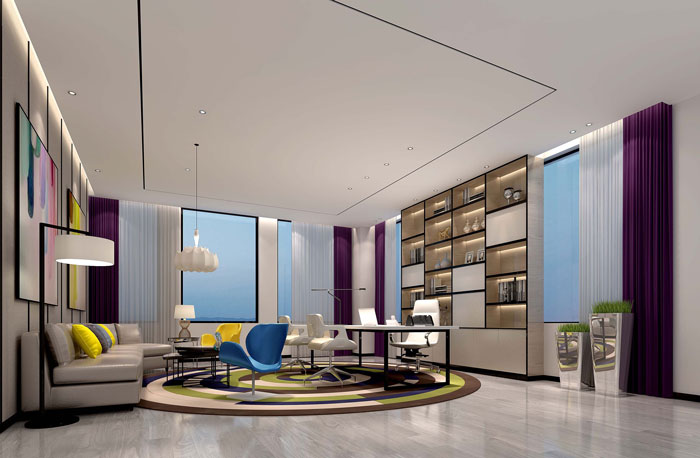 600平方現(xiàn)代簡(jiǎn)約風(fēng)格總經(jīng)理辦公室裝修設(shè)計(jì)案例效果圖