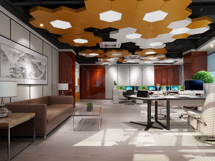 750平方中型辦公室B區(qū)辦公區(qū)域裝修設(shè)計案例效果圖