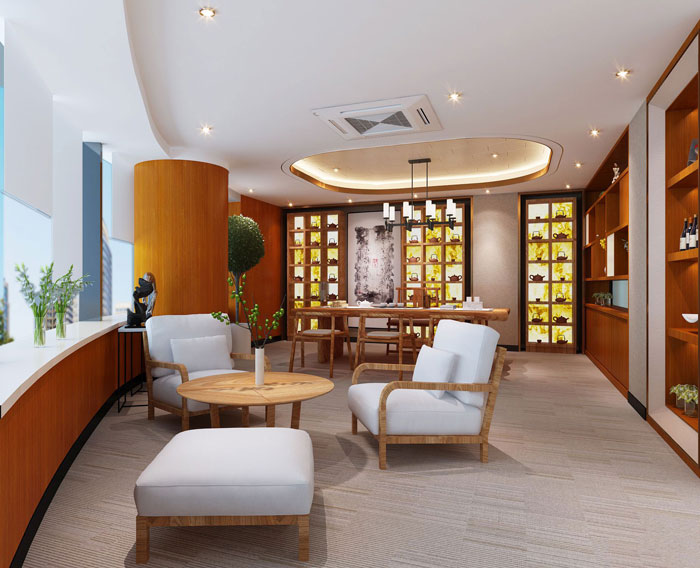 750平方中型辦公室洽談室裝修設(shè)計案例效果圖