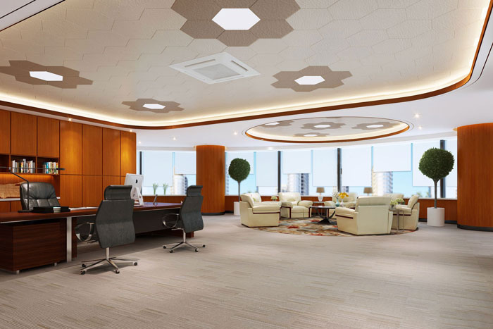 750平方中型總經(jīng)理辦公室裝修設(shè)計案例效果圖