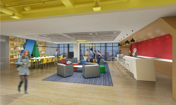 800平方廣告公司辦公室茶水間裝修設(shè)計(jì)案例效果圖