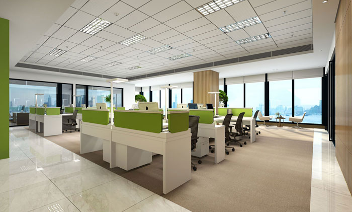 1200平方大型辦公室辦公區(qū)域裝修設計案例效果圖
