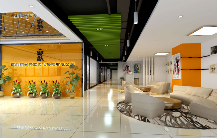 400平方教育行業(yè)辦公室前臺(tái)裝修設(shè)計(jì)案例效果圖