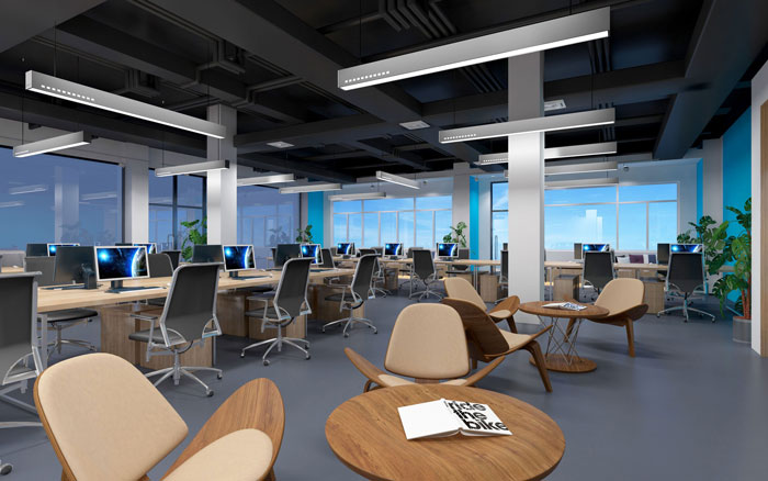 920平方中大型辦公室辦公休息區(qū)域裝修設計案例效果圖