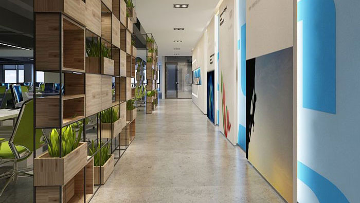 1050平方時尚創(chuàng)意辦公室裝修設計案例