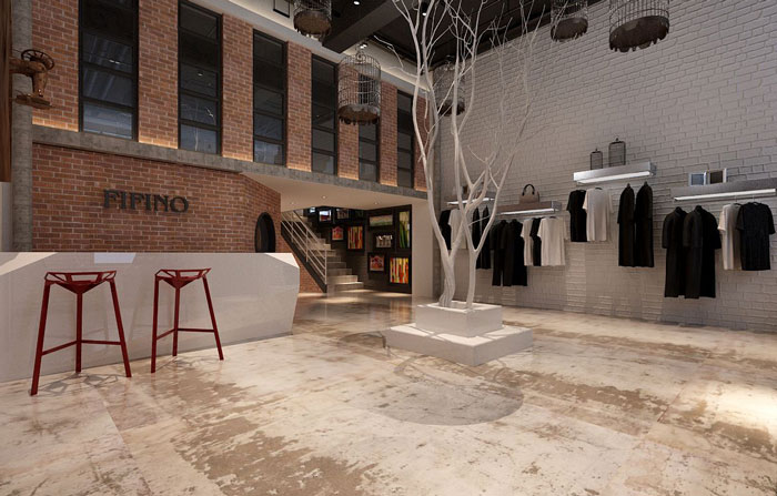 500平方服裝公司辦公室前臺區(qū)域軟裝設(shè)計(jì)效果圖