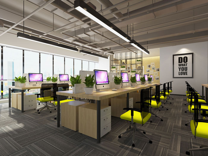 600平方乳業(yè)公司辦公室辦公區(qū)域軟裝設(shè)計(jì)效果圖
