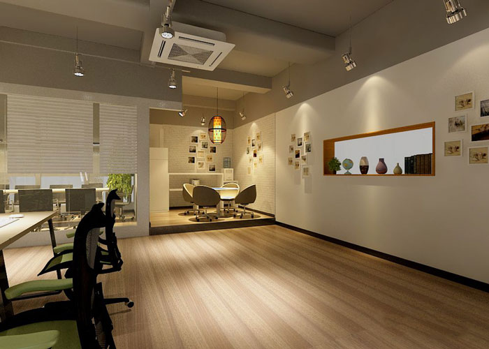 280平方金融公司辦公室前臺(tái)接待區(qū)域軟裝設(shè)計(jì)效果圖