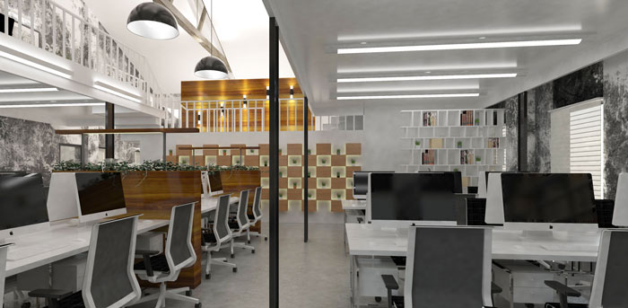 1020平方大型辦公室裝修設計案例