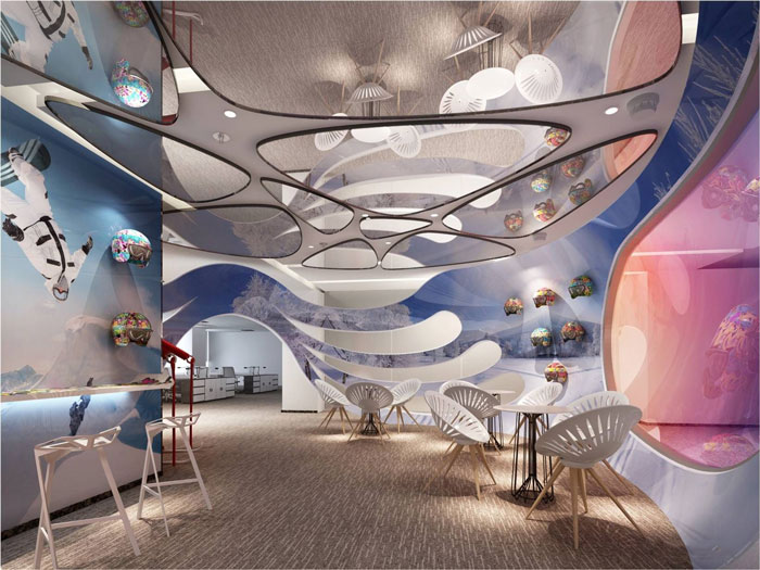 810平方中型辦公室接待區(qū)域裝修設(shè)計案例效果圖