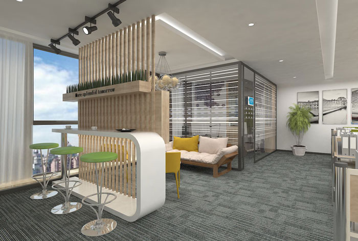 270平方現(xiàn)代簡約辦公室會客區(qū)域裝修設計案例效果圖