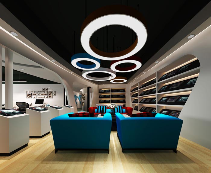 600平方培訓(xùn)機構(gòu)辦公室接待區(qū)域裝修設(shè)計案例效果圖