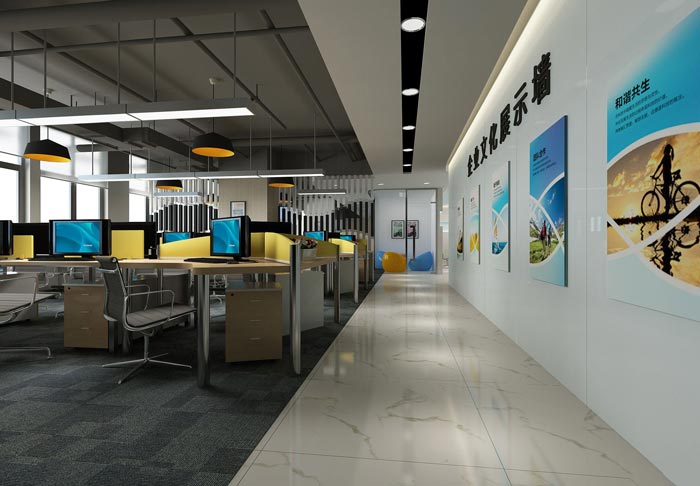 600平方培訓(xùn)機構(gòu)辦公室辦公區(qū)域裝修設(shè)計案例效果圖