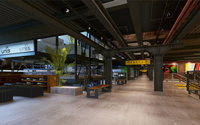 1700平方工業(yè)風辦公室動線裝修設計案例效果圖