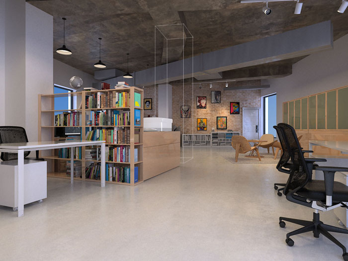 150平方工業(yè)風(fēng)辦公室辦公區(qū)域裝修設(shè)計案例效果圖
