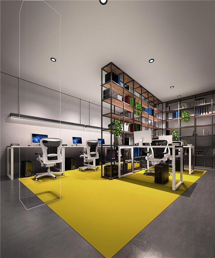 1250平方工業(yè)風(fēng)辦公室辦公區(qū)域裝修設(shè)計案例效果圖