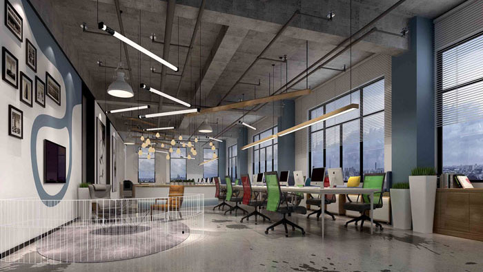 1000平方工業(yè)風(fēng)辦公室裝修設(shè)計(jì)案例