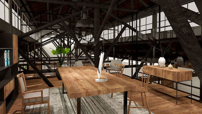 350平方創(chuàng)業(yè)公司復式辦公室裝修設計案例