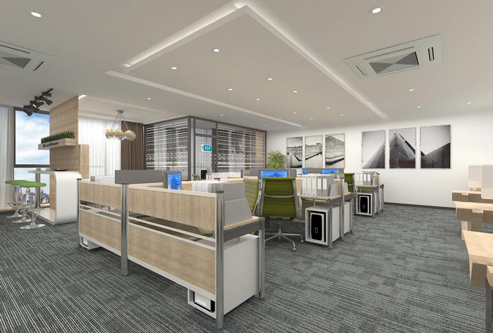 260平方創(chuàng)業(yè)公司辦公室辦公區(qū)域裝修設(shè)計案例效果圖