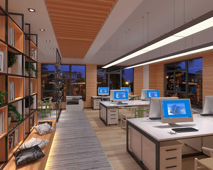 330平方創(chuàng)業(yè)公司辦公室辦公區(qū)域裝修設計案例效果圖