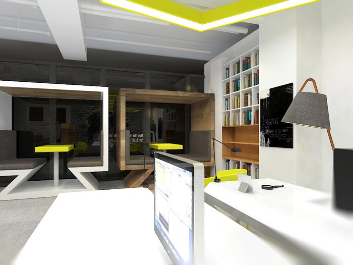 120平方設(shè)計工作室接待區(qū)域裝修設(shè)計案例效果圖