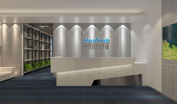 300平方金融公司辦公室前臺裝修設(shè)計案例效果圖