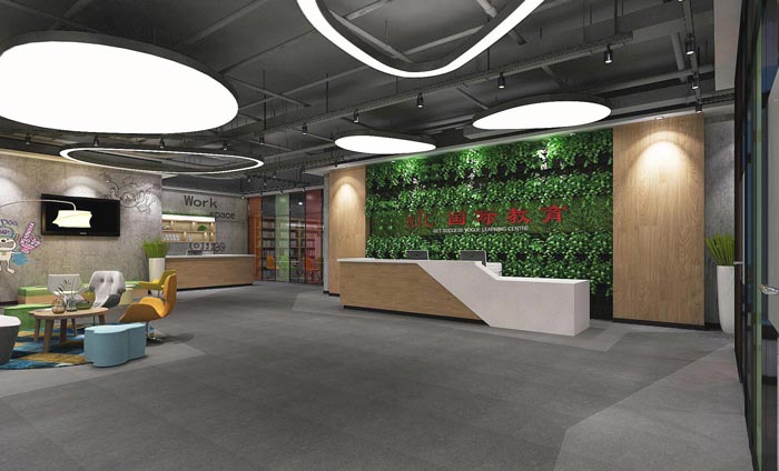 國際教育辦公室前臺(tái)裝修設(shè)計(jì)案例效果圖