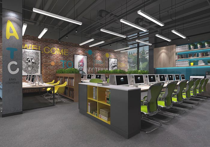 國際教育辦公室辦公區(qū)域裝修設(shè)計(jì)案例效果圖