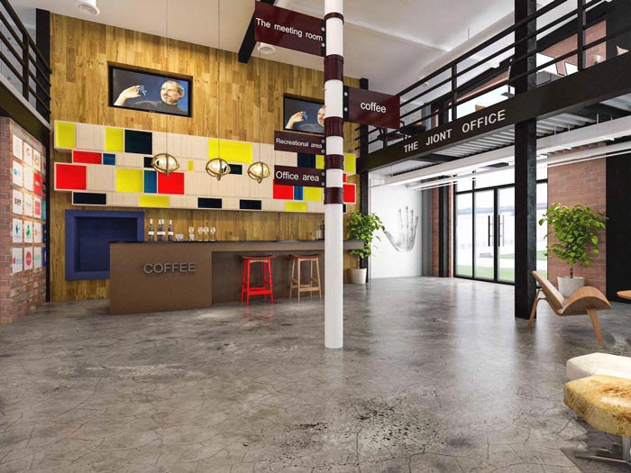 簡約時尚辦公室進門區(qū)域裝修設(shè)計案例效果圖