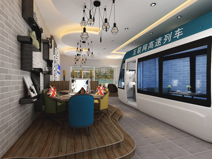 小型時(shí)尚辦公室二樓區(qū)域裝修設(shè)計(jì)案例效果圖