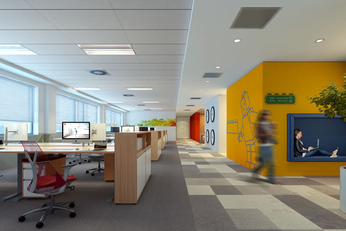 時(shí)尚簡(jiǎn)約辦公室辦公區(qū)域裝修設(shè)計(jì)案例效果圖