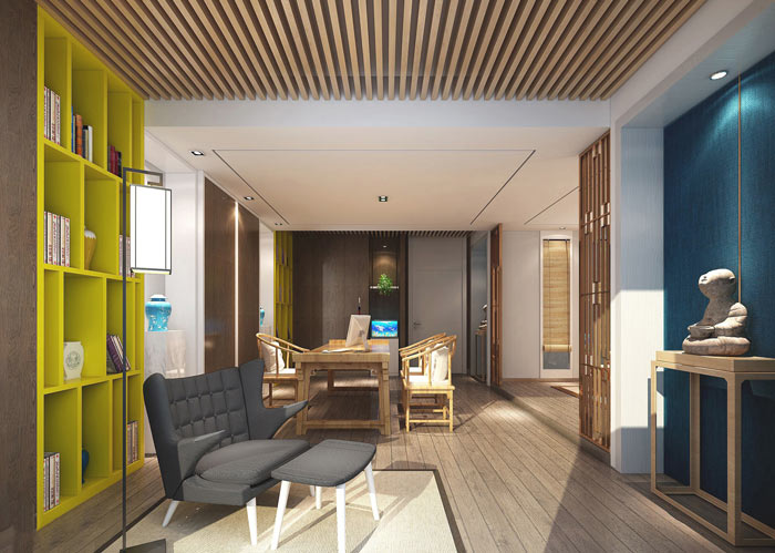 室內(nèi)設(shè)計事務(wù)所總經(jīng)理辦公室裝修設(shè)計案例效果圖
