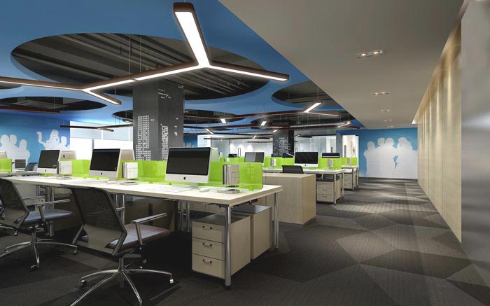 金融咨詢服務(wù)公司辦公室辦公區(qū)域裝修設(shè)計案例效果圖