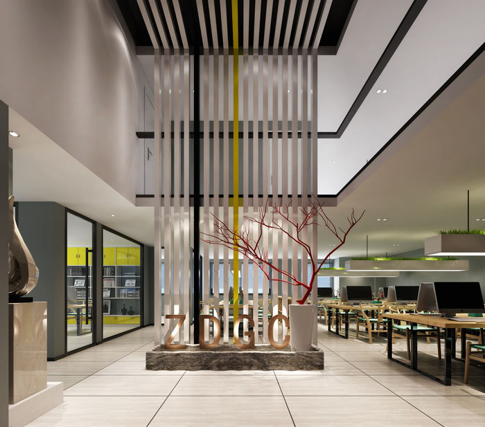 新能源公司辦公室辦公區(qū)域裝修設(shè)計(jì)案例效果圖