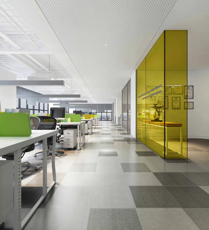 通信科技公司辦公室辦公區(qū)域裝修設(shè)計(jì)案例效果圖