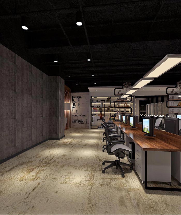 600平方科技公司辦公室辦公區(qū)域裝修設(shè)計(jì)案例效果圖