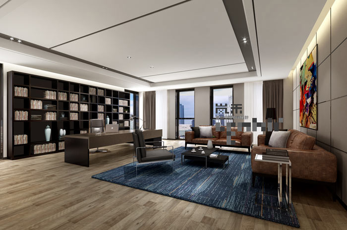 簡約風(fēng)格董事長辦公室裝修設(shè)計案例效果圖