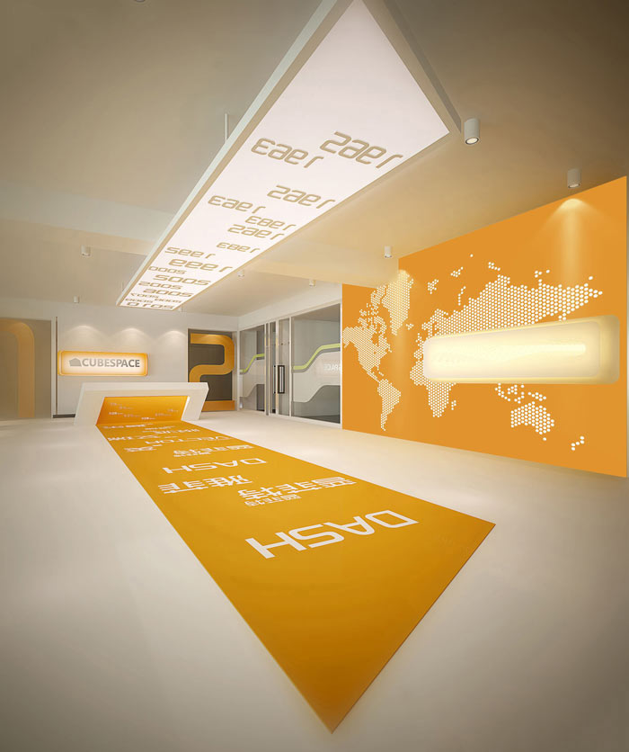 辦公家具廠房辦公室前臺裝修設計案例效果圖